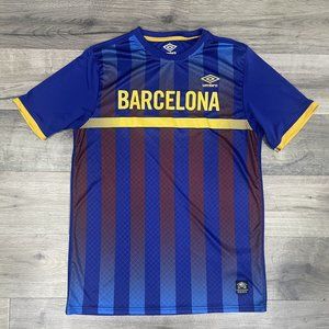 Umbro FC Barcelona Soccer Football Blue Gold Stripe Jersey Adult Men Medium 2016